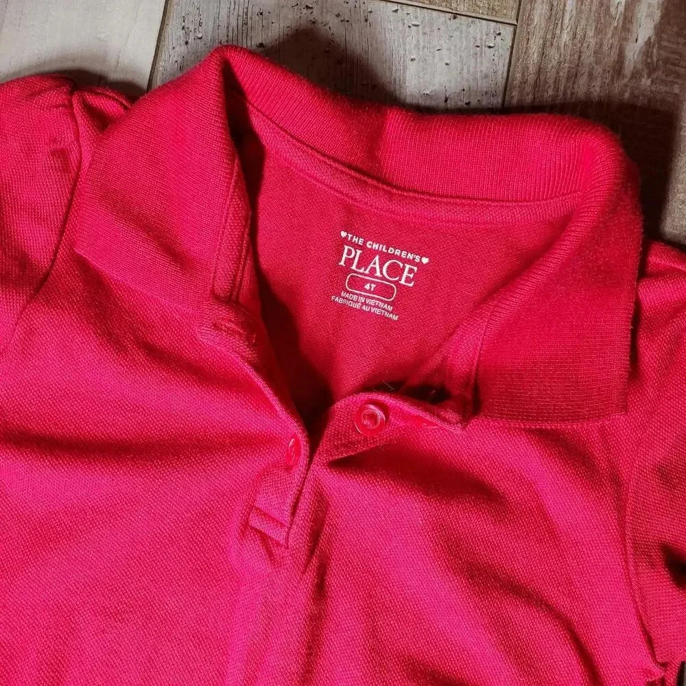 The Children's Place Ruby Red Polo Short Sleeve Dress Girls Size 4T NWOT